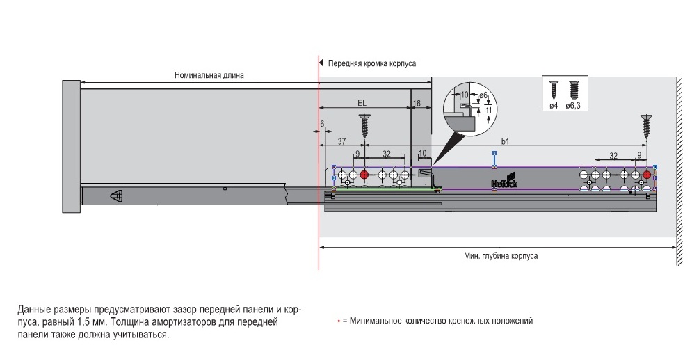Установка QUADRO Silent System від HETTICH - напрямні прихованого монтажу. 
